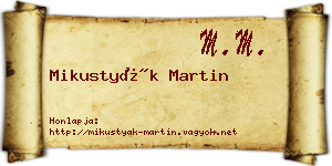 Mikustyák Martin névjegykártya